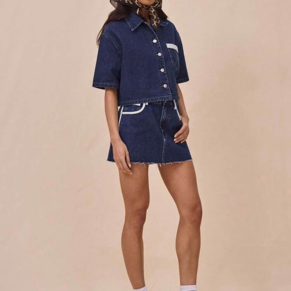Stylish Denim Two-Piece Set